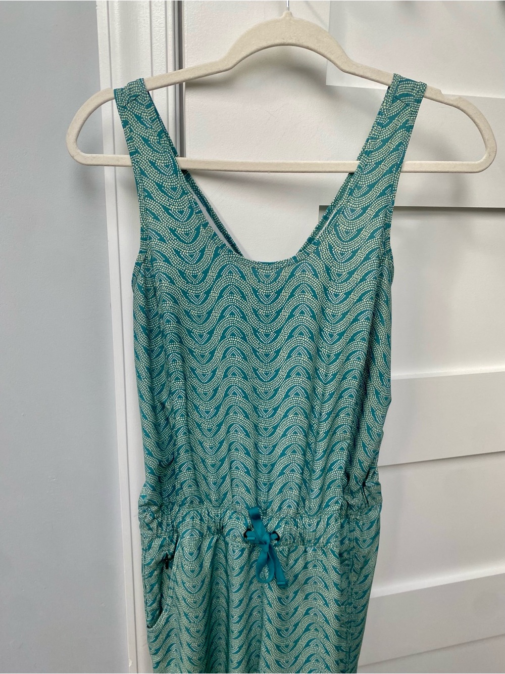 Patagonia Teal Chevron Sleeveless Jumpsuit size XS - Picture 3 of 7